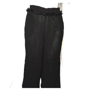 Top shop black capris with tassel accents